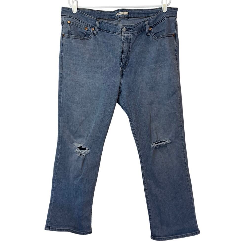 Levi’s Boyfriend Denim Jeans Size 20W Distressed Light Blue Casual Classic‎